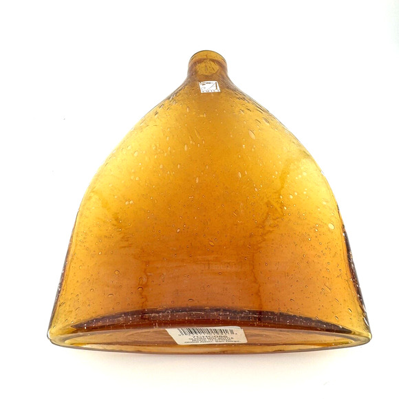 Vintage AMICI 20th Century Bubble Glass Bell-Shaped VASE Bottle 5”+ ~ Amber/Gold - Picture 5 of 8